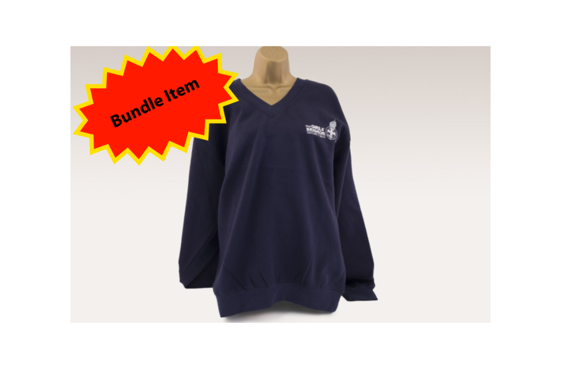 NAVY V NECK SWEATSHIRT