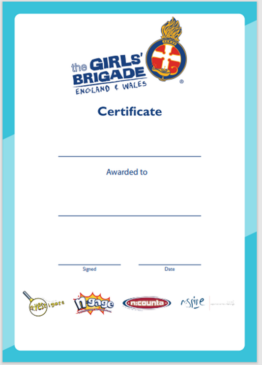 CERTIFICATE - THE GIRLS' BRIGADE