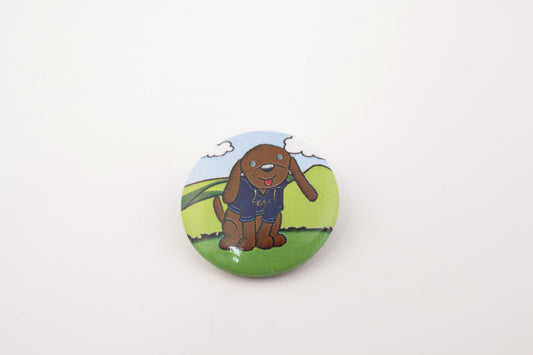 BADGE - PIN, FUDGE THE DOG