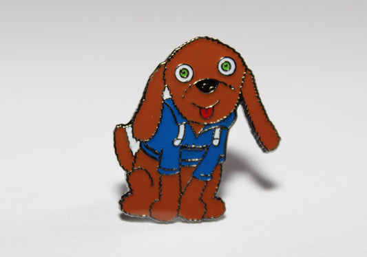 BADGE - ENAMEL, FUDGE THE DOG